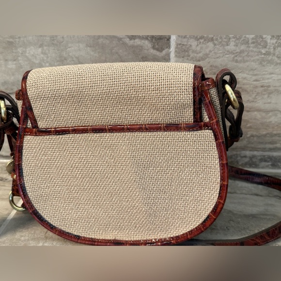 Brahmin canvas and leather crossbody bag - Picture 3 of 6